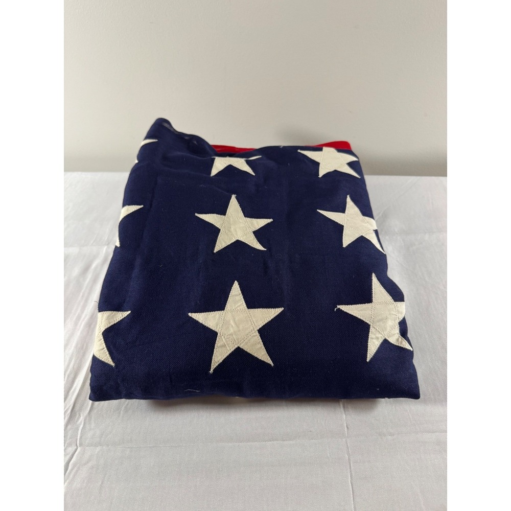 Vintage 48 Star US Flag 5x9.5 Ft Dettra Bull Dog Bunting WW2 1930s 1940s 1950s